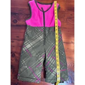 Columbia Omni Shield baby Snowsuit Pants Bibs Pink Green zip adjustable 12 Month